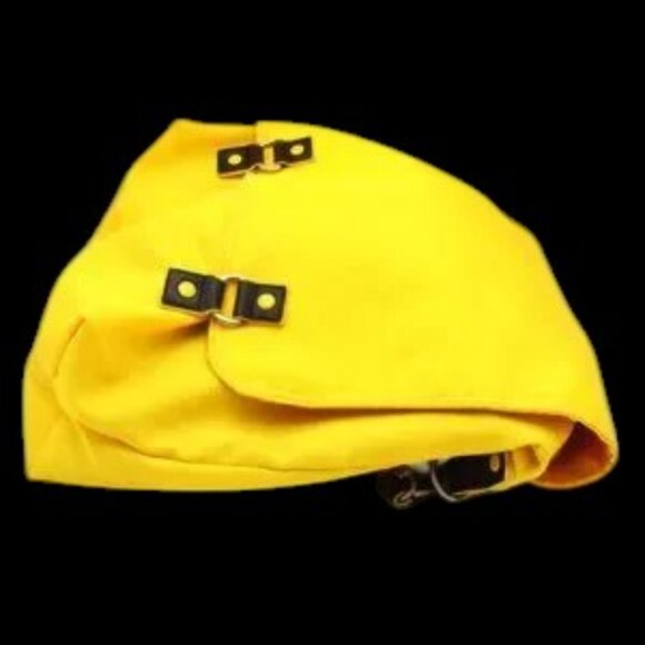 Canvas Messenger Courier Bag Yellow Brown Trim - Picture 3 of 11